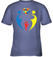 Load image into Gallery viewer, Family Shirt Trio Heart Puzzle Autism Awareness Youth T-Shirt