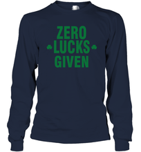 Load image into Gallery viewer, Zero Lucks Given Shirt Lucky Green St. Patrick's Day Long Sleeve T-Shirt