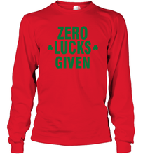Load image into Gallery viewer, Zero Lucks Given Shirt Lucky Green St. Patrick's Day Long Sleeve T-Shirt