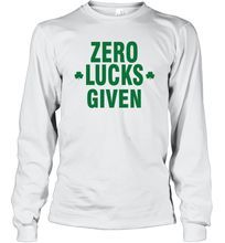 Load image into Gallery viewer, Zero Lucks Given Shirt Lucky Green St. Patrick's Day Long Sleeve T-Shirt