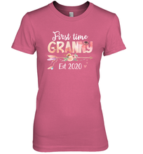 Load image into Gallery viewer, Family Shirt First Time Grandma Est 2020 Granny Floral Premium Women's T-Shirt