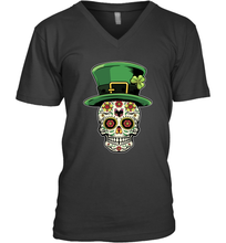 Load image into Gallery viewer, Sugar Skull Of Dead Shirt St. Patrick's Day V-Neck T-Shirt