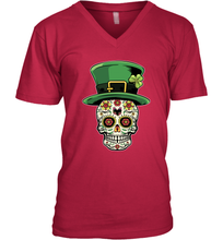 Load image into Gallery viewer, Sugar Skull Of Dead Shirt St. Patrick's Day V-Neck T-Shirt