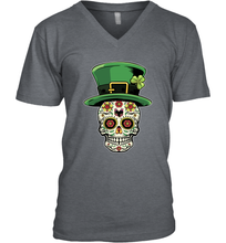Load image into Gallery viewer, Sugar Skull Of Dead Shirt St. Patrick's Day V-Neck T-Shirt