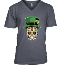 Load image into Gallery viewer, Sugar Skull Of Dead Shirt St. Patrick's Day V-Neck T-Shirt