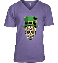 Load image into Gallery viewer, Sugar Skull Of Dead Shirt St. Patrick's Day V-Neck T-Shirt