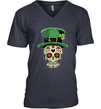 Load image into Gallery viewer, Sugar Skull Of Dead Shirt St. Patrick's Day V-Neck T-Shirt