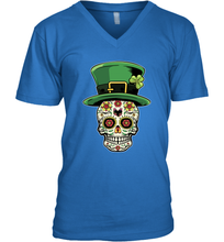 Load image into Gallery viewer, Sugar Skull Of Dead Shirt St. Patrick's Day V-Neck T-Shirt