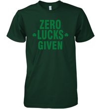 Load image into Gallery viewer, Zero Lucks Given Shirt Lucky Green St. Patrick's Day Premium Men's T-Shirt
