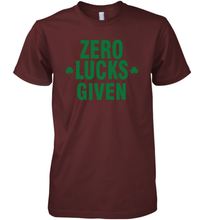 Load image into Gallery viewer, Zero Lucks Given Shirt Lucky Green St. Patrick's Day Premium Men's T-Shirt