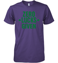 Load image into Gallery viewer, Zero Lucks Given Shirt Lucky Green St. Patrick's Day Premium Men's T-Shirt