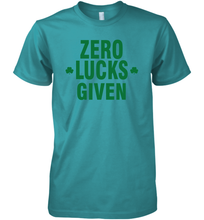 Load image into Gallery viewer, Zero Lucks Given Shirt Lucky Green St. Patrick's Day Premium Men's T-Shirt