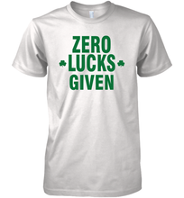 Load image into Gallery viewer, Zero Lucks Given Shirt Lucky Green St. Patrick's Day Premium Men's T-Shirt