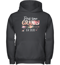 Load image into Gallery viewer, Family Shirt First Time Grandma Est 2020 Granny Floral Youth Hoodie
