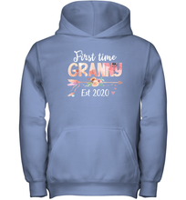 Load image into Gallery viewer, Family Shirt First Time Grandma Est 2020 Granny Floral Youth Hoodie