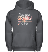 Load image into Gallery viewer, Family Shirt First Time Grandma Est 2020 Granny Floral Youth Hoodie