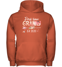 Load image into Gallery viewer, Family Shirt First Time Grandma Est 2020 Granny Floral Youth Hoodie