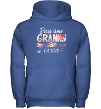 Load image into Gallery viewer, Family Shirt First Time Grandma Est 2020 Granny Floral Youth Hoodie