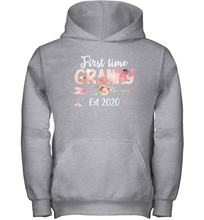 Load image into Gallery viewer, Family Shirt First Time Grandma Est 2020 Granny Floral Youth Hoodie